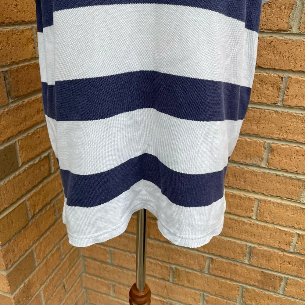 COUNTRY ROAD Blue Stripe Polo Shirt Size L Casual Beach Summer Going Out - Picture 3 of 7